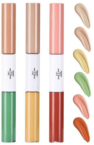 Concealer für das Gesicht – Korrekturstift mit hoher Deckkraft 3 x für Make-up, leichte Kosmetik mit langanhaltendem Effekt für Termine, Reisen, Events und Fotos
