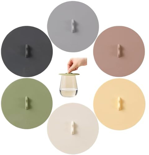 flower Silicone Cup Covers (Set of 6), Multicolored Silicone Lids for Mugs, Cups, Flexible Mug Covers, Tea Pots, Hot Cup Lids for Coffee & Tea (Style A)