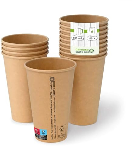 GREENBOX Pappbecher (beschichtet) 400 ml / 16 oz, Ø 90 mm, braun