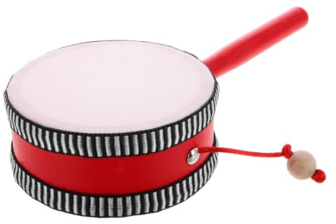 Gogogmee Petit Tambour Rouge en Pet pour Garçon et Filles, Instrument de Musique Sensoriel pour Bébé, Jouet à Percussion en Maternelle pour Développer le Sens du Rythme