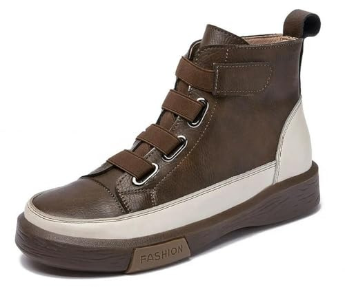 QXDZSW Damskor sneakers platta päls kvinnor stövlar vinter retro vår ankelstövlar för kvinnor, Brun päls, 40.5 EU