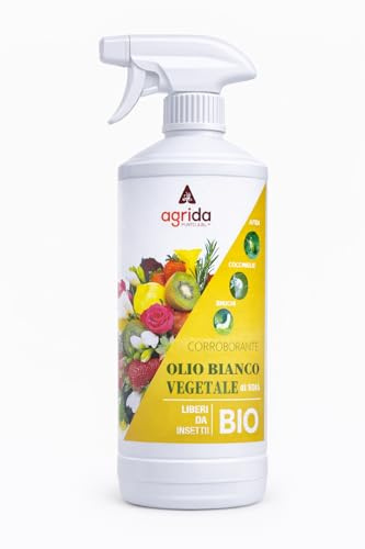 Agrida STOP COCCINIGLIA OLIO BIANCO VEGETALE Pronto all'uso Afidi Bruchi Acari Olio Insetticida biologico spray 1 L