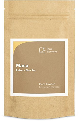 Terra Elements Bio Maca Pulver, 125 g I Gelbe Maca-Wurzel aus Peru I 100% rein I Vegan I Rohkost