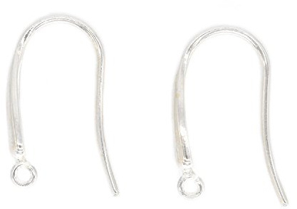 NaturSchatulle Ohrhaken Ohrringe Rohling 100% Sterling Silber 20x11mm I 5 Paar DIY Ohrhänger Schmuck Selber Basteln Fischhaken Schmuckherstellung