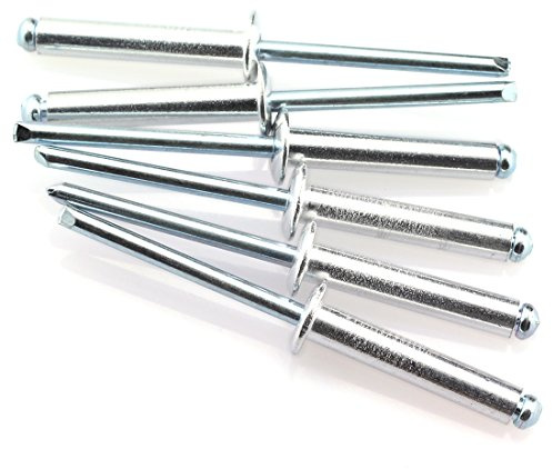 HJ Garden 60pcs 3/16 x 1 Inch (4.8x25mm) Aluminum Blind Rivet Self-Plugging Open End Decorating Fastener Nails Rivets Core Pulling Rivets Grip Pange 11/16-3/4 Inch (17.4-19mm)