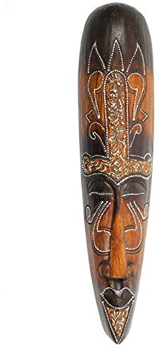 Coco Papaya Masque Africain 50cm motif tribal. Déco murale africaine.