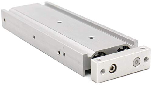 Heschen Doppelter Aluminium-Luftzylinder, CXSM 15-90, Führungsstangen-Platte, Doppelstabgeführt, Pneumatisches Gleitlager, Gepolstert, 15mm Bohrung, 90mm Hub, Doppelt Wirkend