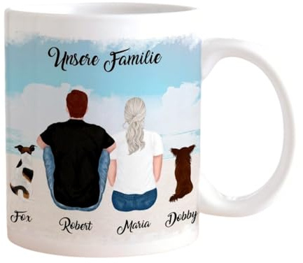 Personalisierte Tasse Herrchen und Hund Frauchen und Haustier mit Namen und Spruch