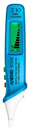 Staright VC1018 Non-contact LCD Digital Voltage Tester 12V-1000V Multifunctional Pen Tester AC Voltage Detector Electric Continuity Battery Test Pencil with Sound Light Alarm