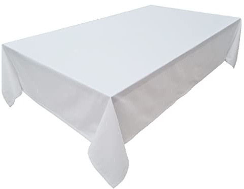 Hochwertige Tischdecke Tischwäsche aus 100% Baumwolle Kollektion Konzept, Farbe & Größe wählbar (Tischdecke - 150x400cm, Weiß)