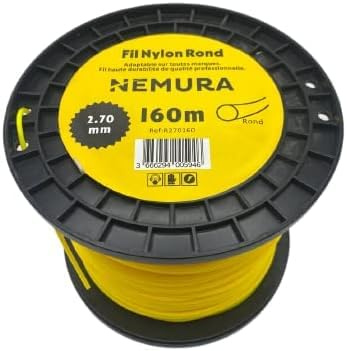 Nemura Hilo para Desbrozadora Redondo Ø: 2,70 mm, L: 160 m - Compatible con Otras Marcas - Alta Durabilidad - Calidad Profesional - Servicio posventa en Español