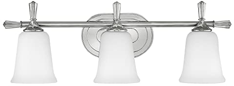 Licht-Erlebnisse Badezimmerlampe Wand IP44 Chrom Weiß inkl. 3x G9 LED 63 cm Jugendstil Wandleuchte Bad Spiegel