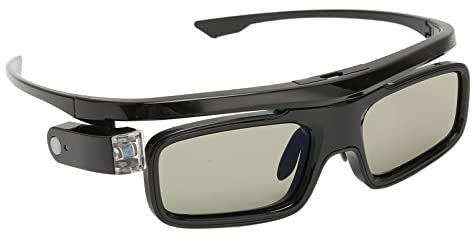 Folanda Occhiali 3D DLP, Occhiali Attivi Ricaricabili USB 144Hz per Tutti i proiettori 3D DLP Link, Supporto per Occhiali 3D Leggeri Commutazione con Un Tocco dell'occhio Sinistro