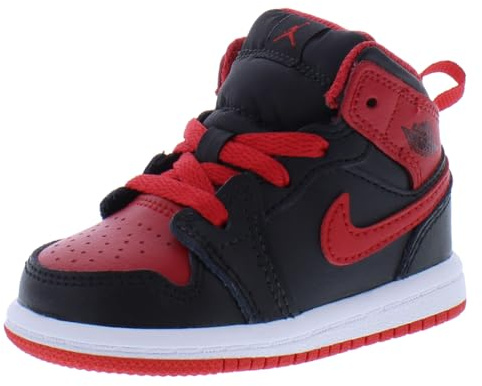 Jordan 1 Mid Baby/Toddler Scarpe, Rosso, 5 Women/5 Men