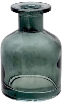 ZauberDeko Vase Glasvase Dunkel Grün Klein Blumenvase Dekovase 6,5cm Ø und 10cm H