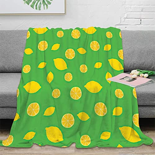 Boceoey Kuscheldecke Flauschig Decke Sofa Flanell Fleecedecke, Weich Warme Decken als Sofadecke Wohndecke Couchdecke Tagesdecke, Leichte Decke 150x200 cm Grün Zitrone
