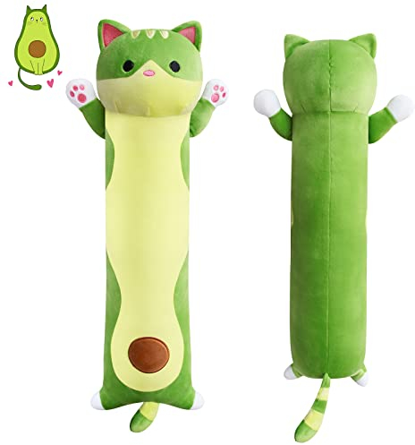 Yamepuia Katze Kuscheltier - Lange Avocado Kuscheltier,Niedliche Avocado Plüsch Katze,Weich Lange Avocados Katzen PlüSchtiere Kissen Spielzeug Geburtstag Geschenke für Kinder (GrüN, 57cm)