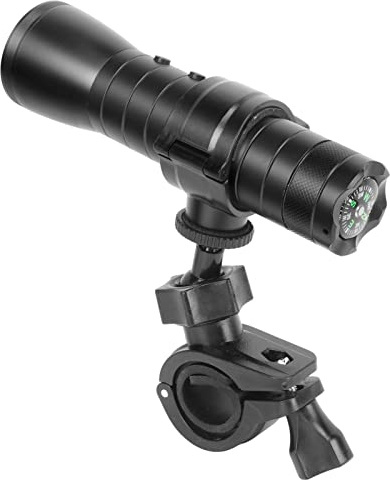 Fydun Cámara de Video para Bicicleta de Motocicleta, 1080P HD Cámara de Acción Deportiva con Forma de Linterna con Soporte Fijo Brújula Cámara de Motocicleta para Desierto Al Aire Libre