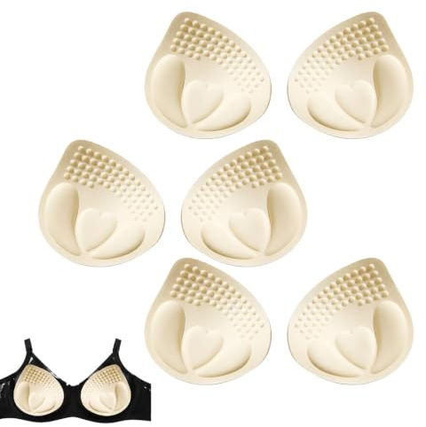 KALUROIL 3 Paar BH-Pads,Premium BH Einlagen, Tri-Winkel Form, 3 Paar, Beige - Push Up & Brustvergrößerer, für Bikini & Mehr