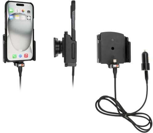 Brodit Gerätehalter 721370 | Made IN Sweden | mit Ladefunktion für Smartphones - Apple iPhone 15 Pro, iPhone 15