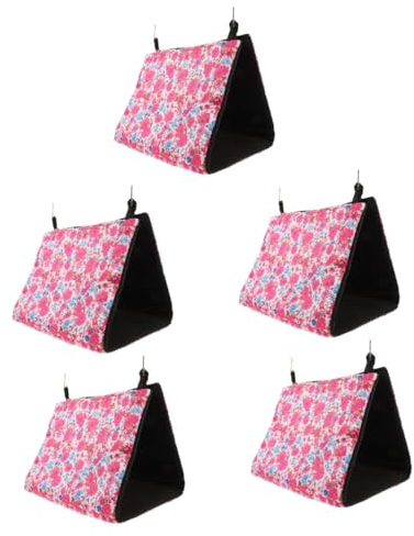 INOOMP 5stücke Hängematte Für Vögel Und Kleintiere Faltbarer Parrot Nest Mit Und Spielspaß Für Hamster Und Kaninchen Tragbar Und Installieren Rosa Groß