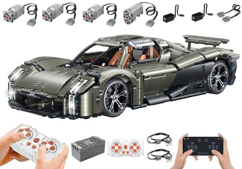 Technik Auto für Mission X, Mit 6Motoren Set, 1:8 Groß Auto Modellbausatz, 3728 Teile MOC Klemmbausteine Rennauto Modell Set, Automodell Sammlerstück für Autofans, Keine Originalverpackung