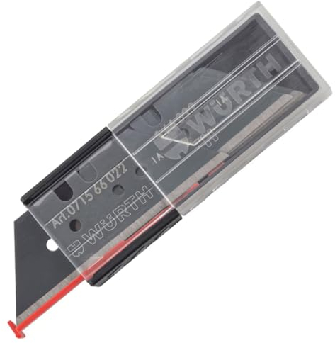 Würth 10x Trapezklinge schwarz Ersatzklingen extrem scharf für Trapezmesser Cuttermesser Teppichmesser 071566022