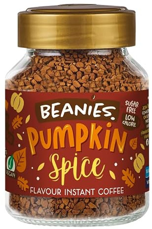 Beanies Instant Coffee with Pumpkin Spice Flavour, 400g (50g x 8 Pack) - Freeze-Dried Granules, Quick & Easy to Brew, Premium Taste, Rich in Flavour, Low-Calorie, Sugar-Free, Vegan