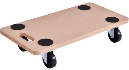 Furniture Moving Dolly, Wooden Board Dolly with 4 Wheels, Heavy Duty Wood Rolling Mover, Securely Holds 500 Lbs, Smooth Gliding On Carpet & Hardwood, for Piano Couch Fridge Heavy Items