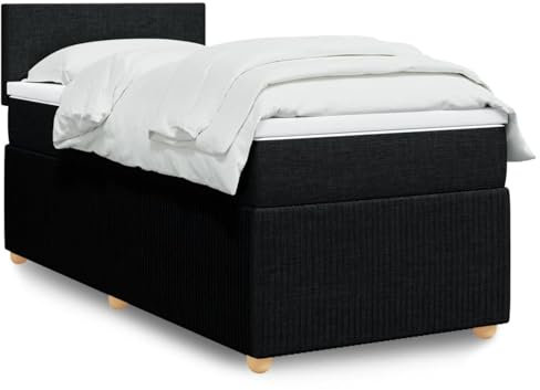 qohoio Boxspringbett mit Matratze Betten Mit Matratze Schlafzimmer Bett Boxspringbett Mit Matratze Schwarz 80x200 cm Stoff - 3289578