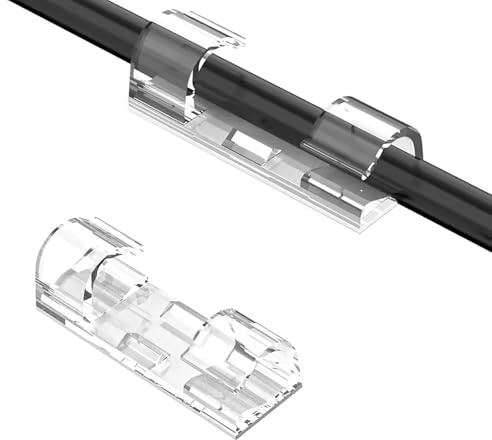 Clearhill 100 Abrazaderas de Cable, Soportes de Alambre de Pared, Abrazaderas Adhesivas para Cables Que Mantienen los Cables ordenados Debajo de escritorios (Transparent)
