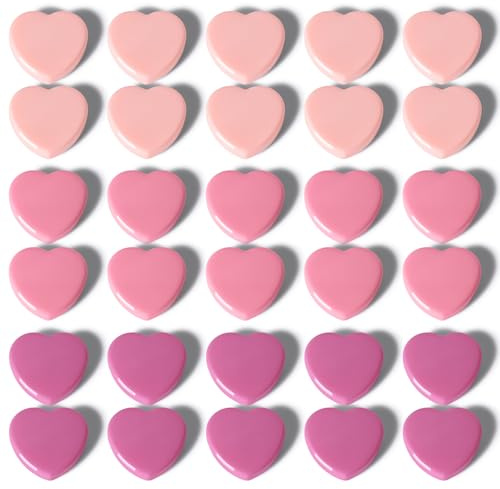 PYJLBX Calamite Frigorifero - 30 Pezzi Cuore Rosa Calamite Potenti, Mini Calamite Piccole, Magnete Potente Calamita Frigo Magneti per Lavagna Magnetica Decorative, per Ufficio Scuola Cucina Calendario