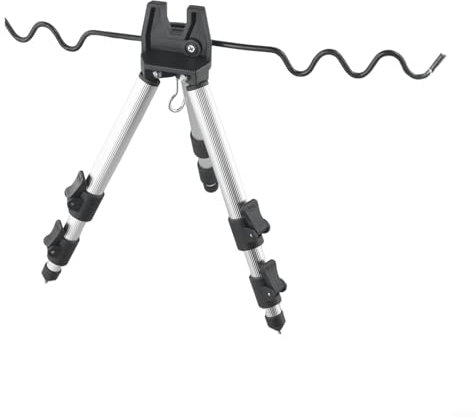 Besshepplo Fishing Rods Tripod Stand Rest, Sea Fishing Tripods Adjustable Fishing Rod Holder Aluminum Alloy Telescopic Rod Rests For Beach Sea Shore Fishing(A Silver)
