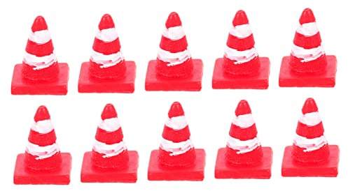 LIOOBO Realistic Miniature Traffic Cones 10pcs Children's Cognitive Toy Mini Road Cone for Boys and Girls' Simulation Play