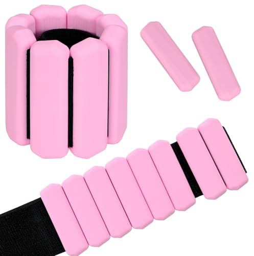 KOOOGEAR 2 Stück Handgelenkgewichte Knöchelgewichte Set Gewichtsmanschetten,Verstellbare Silikon-Workout Gewichte Armgewichte für Laufen,Joggen,Gymnastik,Fitness,Bewegung