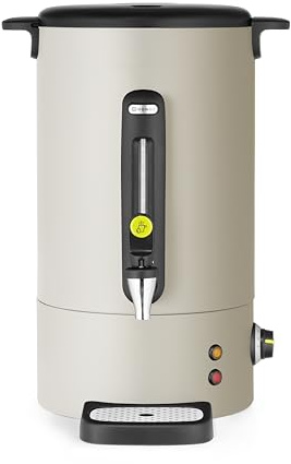 HENDI Distributeur de boissons chaudes 16L UNIQ, bouilloire à vin chaud avec paroi simple, pour thé, vin chaud, eau, jusqu'à 100°C, 230V, 50/60Hz, 1650W, 357x380x(H)502mm, blanc cassé, Inox, PP