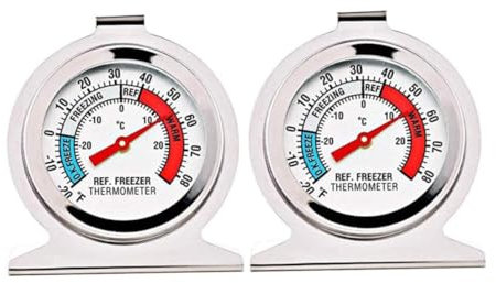 Thermomètre du réfrigérateur Thermomètre en acier inoxydable grand pour le congélateur de cuisine 2pcs.