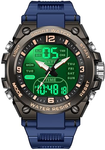 findtime Digitaluhr Herren Sport für Männer Jungen Teenager Outdoor Armbanduhr mit Countdown/Wecker/Stoppuhr 5 ATM wasserdichte Uhren