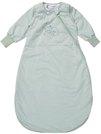 Sterntaler Schlafsack m. Armen 100cm Fuchs Filou - Jersey, leicht wattiert - abnehmbare Ärmel mit Klettverschluss & Handstulpen - 2-Wege-Reißverschluss & Kabelöffnung - für Kinder - 1,00 TOG, eisgrün