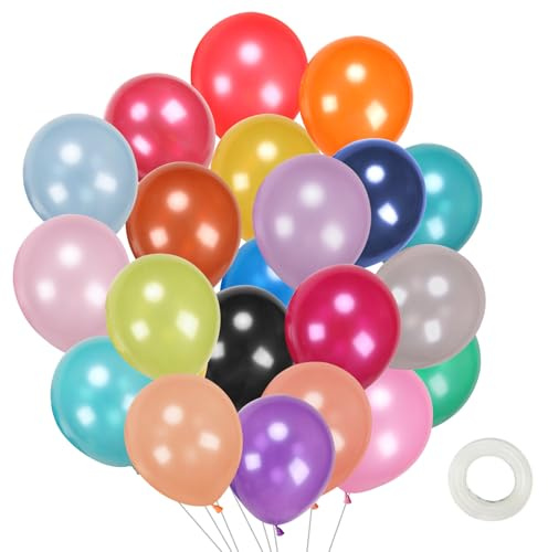 50 Stück Luftballons Bunt, Luftballons Geburtstag 12 zoll, Bunte Luftballons Girlande, Ballons für Deko Geburtstag, Deko Hochzeit, Party Deko(Gemischte Farben)