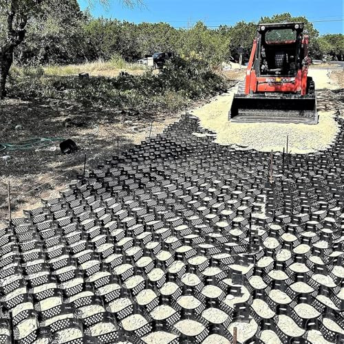 Stabilizzatore a terra Geo Grid alto 5,1 cm, per pavimentazione di ghiaia permeabile per vialetti, parcheggi e banchi di torrente, ideale per pendii e argini (1 x 5 m)