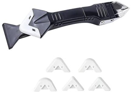 Grout Removal Tool,3-In-1Silicone Remover Tool with 5 Replaceable Pads | Grouts Scraper Smoothing Tools Professional Sealant Remover Sturdy or Durable Suitable for Bathroom Kitchen Floor Tile Sink
