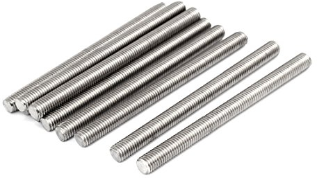 sourcing map Tige Filetée M10x130mm Entièrement Fileté Acier Inoxydable 304 Tige Fileté Goujon 10Pcs