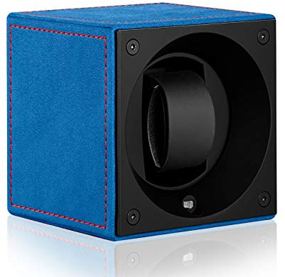 Swiss Kubik Velour Passion blau/rote Ziernaht Batteriebetrieb für 1 Automatikuhr
