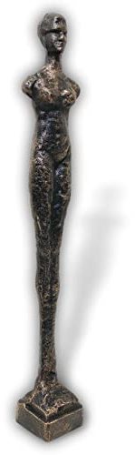 aubaho Skulptur Eisenfigur stehende Frau Figur Statue Skulptur Antik-Stil 42cm Gartenfigur Garten Gartenstatue Gartenskulptur