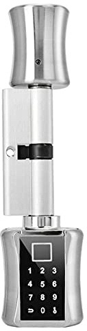 Fingerprint Coded Lock,Intelligent Biometric Fingerprint Scanner,Smart Door Lock,Password Coded Lock with Lock Cylinder Size: 70mm(35mm,35mm) for Home Security