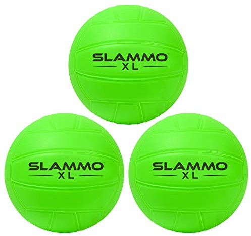 GoSports Slammo Offizielle Ersatzbälle, 3er-Pack, funktioniert für alle Roundnet-Spiel-Sets, wählen Sie zwischen Wettkampfgröße oder XL-Größe Bällen, Unisex, SL-Balls-XL-3, grün