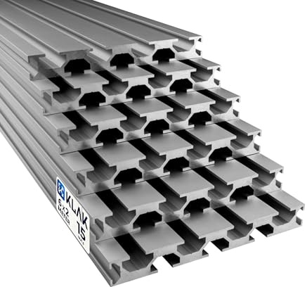 KLAK 15/120 - Aluprofil 6 Stück 15x120mm 2m System-, Montageprofil Nut 8 | Für Camperausbau, Anhänger & Möbelbau. Kompatibel mit Nut-8-Zubehör. Eloxiert, witterungsbeständig, 6 × 2 m = 12 m, silber