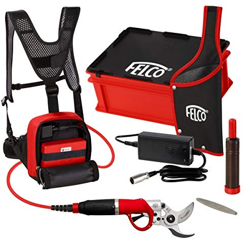 FELCO Elektrische Baum-, Rebschere mit Akku und Power Pack 822