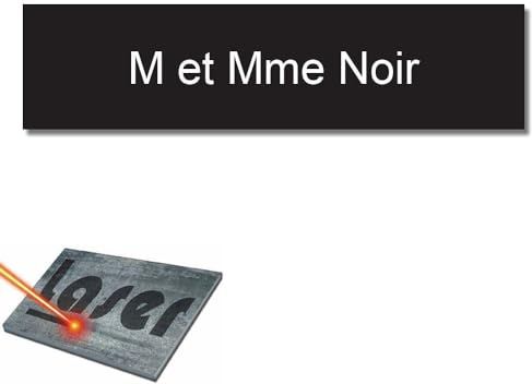 Placa grabada para timbre intercomunicador autoadhesivo, 6 x 1,5 cm, personalizada, 1 a 2 líneas, color negro